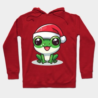 Christmas Frog with Santa Hat Hoodie